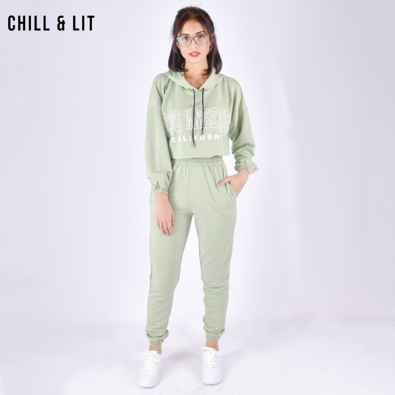 Ensemble Jogging Femme Polaire 2 Pièces - Sweat à Capuche Et Pantalon Large, Taille S à 4XL
