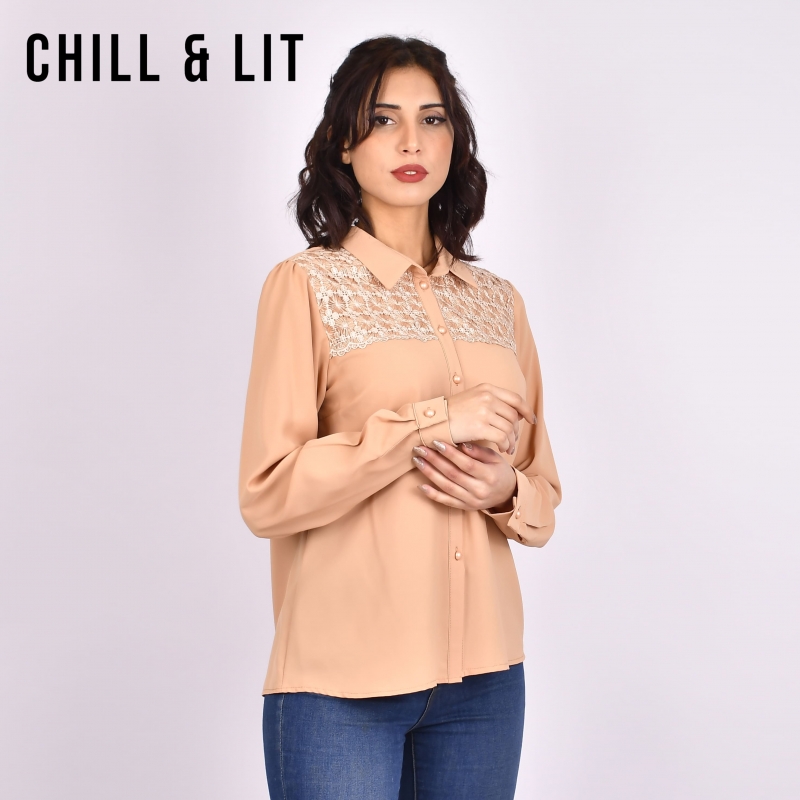 Chemise J.Crew Femme Manches Longues En Dentelle Et Coton - Taille S, Grise, Très Bon état