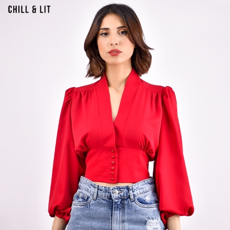 Chemise Femme Lularoe Manches Courtes Hi-low - Taille S, Occasion Très Bon état, Orange Vif