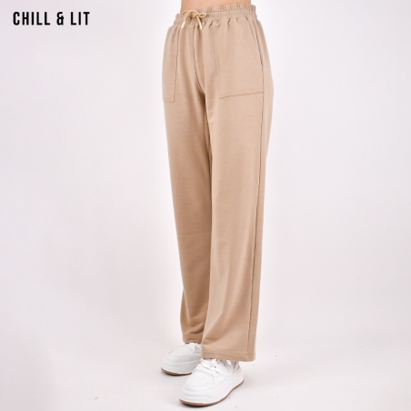 Pantalon 3/4 Femme Léger Jambe Large - Taille Haute élastique Avec Cordon - Polyester - Avec Poches - Pour Yoga, Loisirs
