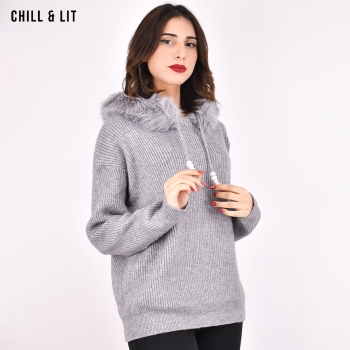 Pull à Capuche en Laine Femme