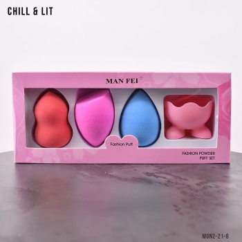 Pack 3 Eponges Beauty Blender + Porte Eponge en Silicone MAN FEI