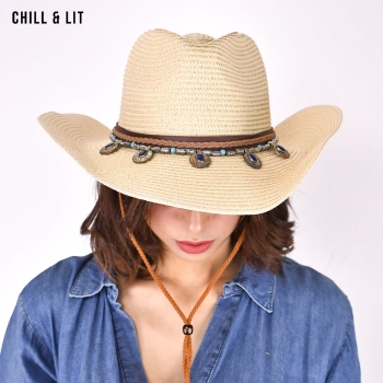 Chapeau Cowboy en paille Femme