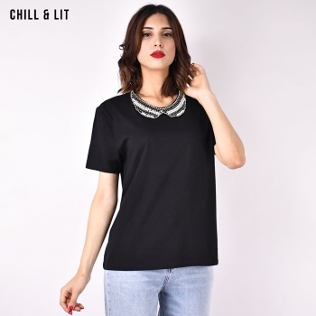 Pull T-Shirt Col Chemise Femme