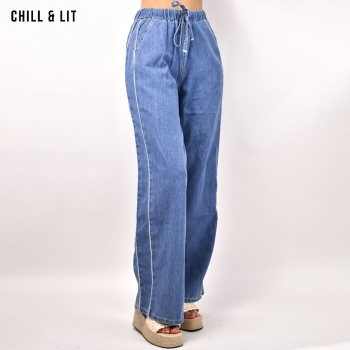 Pantalon Jean Large Femme