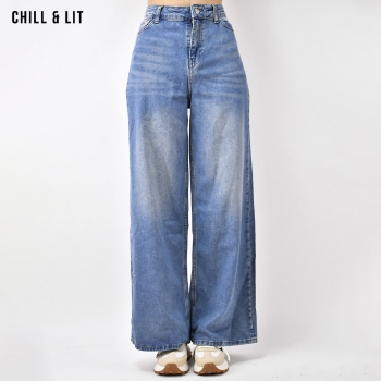 Pantalon Jean Large Femme