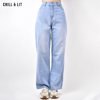 Pantalon Jean Large Femme