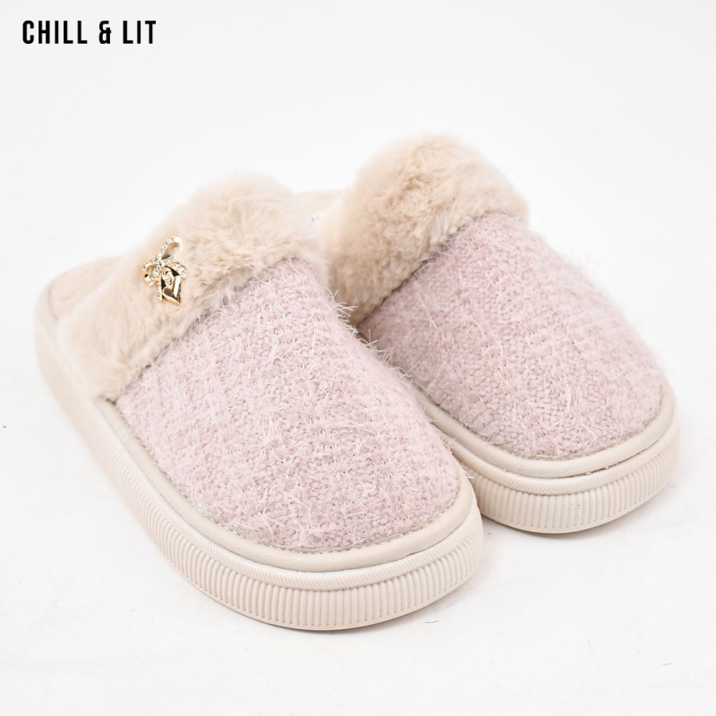 APREGGIO Chaussons Femme Cuir Véritable – Chausson Chaud Et Confortable Pour Maison Toute L'Année