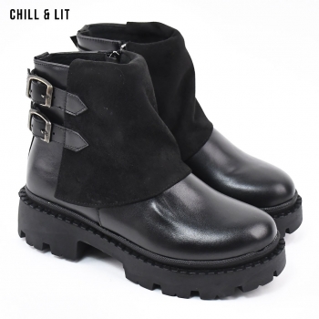 Bottines en Cuir à Talon Femme