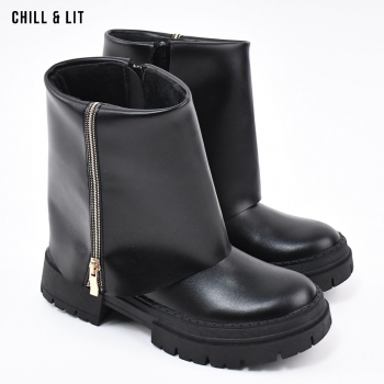 Bottines en Cuir à Talon Femme