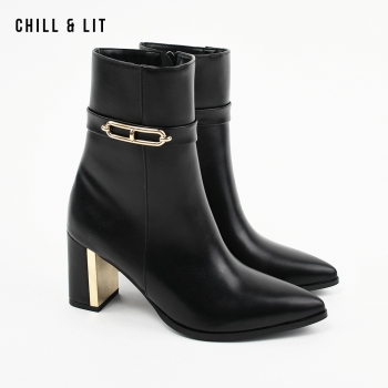 Bottes en Cuir à Talon Femme