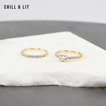 Bague Alliance + Solitaire...