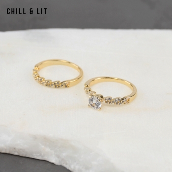 Bague Alliance + Solitaire...