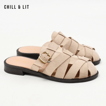 Mules Plates Femme Daim