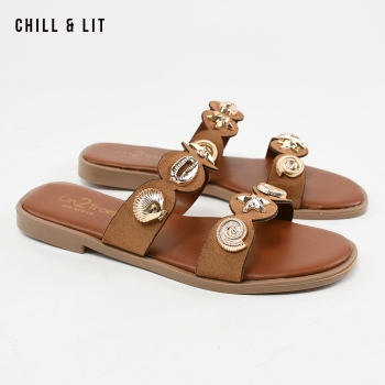 Mules Plates Coquillages Femme