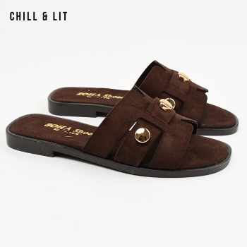 Mules Plates Femme Daim