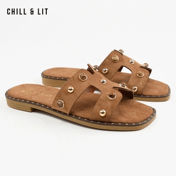 Mules Plates Femme Daim