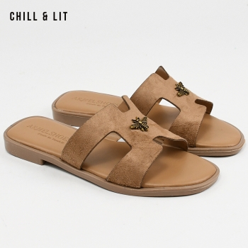 Mules Plates Femme Daim