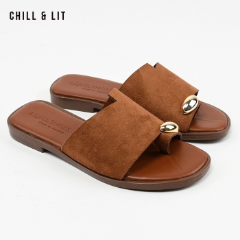 Mules Plates Femme Daim