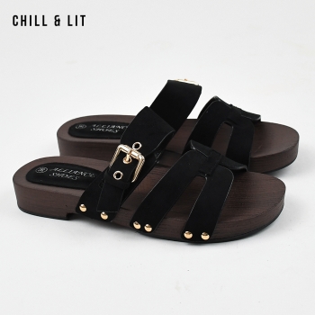 Mules Plates Femme Daim