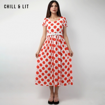 Robe Longue à Pois Femme