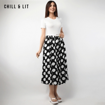 Robe Mi-Longue à Pois Femme