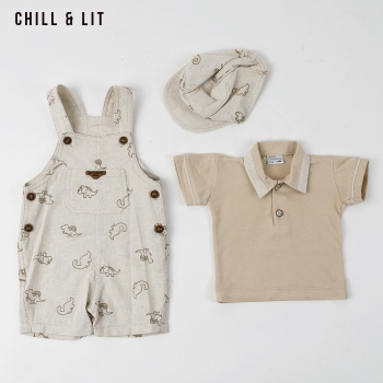 Salopette Bébé 3Pcs 100% Coton