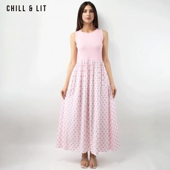 Robe Longue à Pois Femme