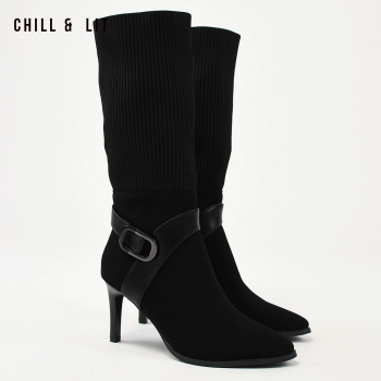 Bottes en Daim à Talon Femme