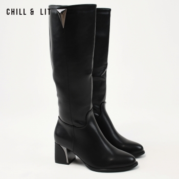 Bottes en Cuir à Talon Femme
