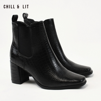 Bottines à Talon en Cuir Femme