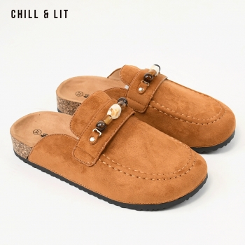 Mules Plateforme Femme en Daim