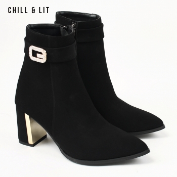 Bottines à Talon en Daim Femme