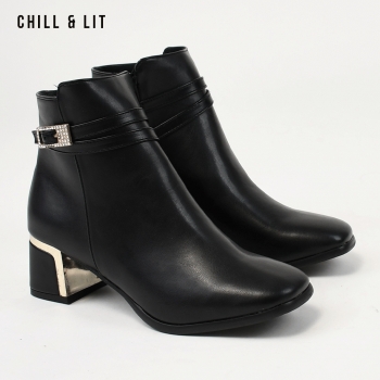 Bottines à Talon en Cuir Femme