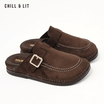 Mules Plateforme Femme en Daim