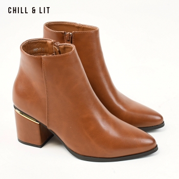 Bottines à Talon en Cuir Femme