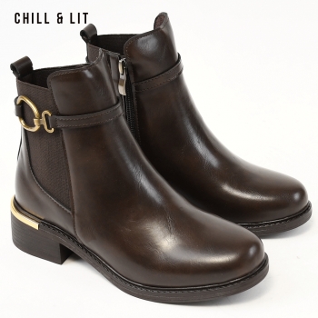 Bottines en Cuir Femme