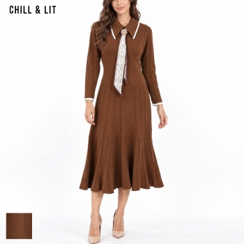 Robe Mi-Longue en Laine Femme