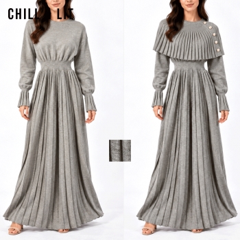 Robe en Laine Femme Avec Cape