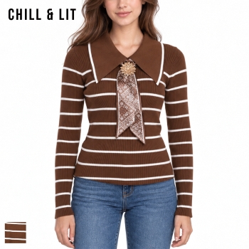 Pull en Laine Rayé Femme