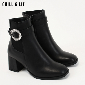 Bottines à Talon en Cuir Femme
