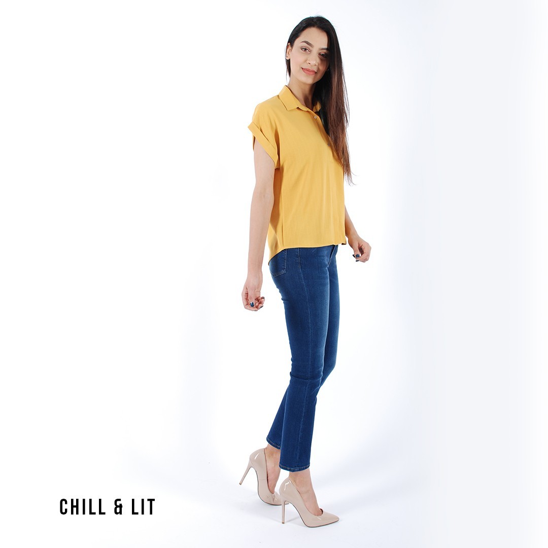 Slide  #2 Chemise Avec Demi-Manche Retroussée