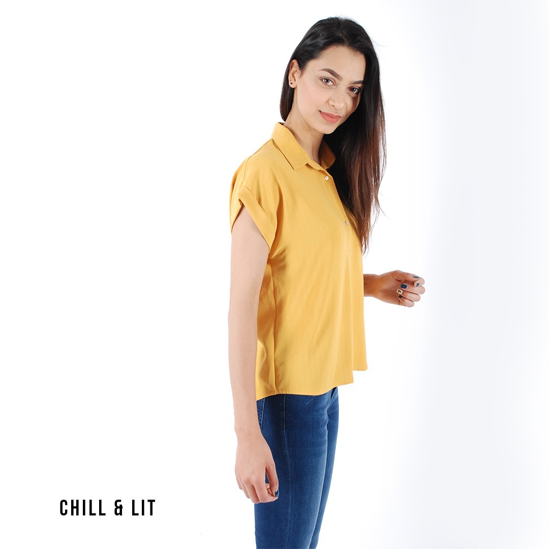 Slide  #5 Chemise Avec Demi-Manche Retroussée