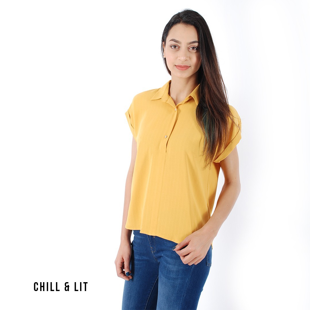 Slide  #6 Chemise Avec Demi-Manche Retroussée