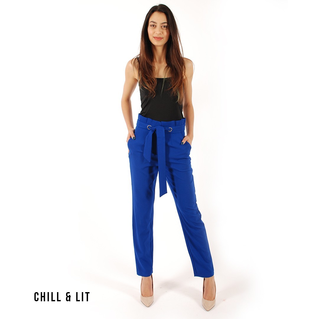 Pantalon Large Taille Haute Avec Ceinture Fondu image 0