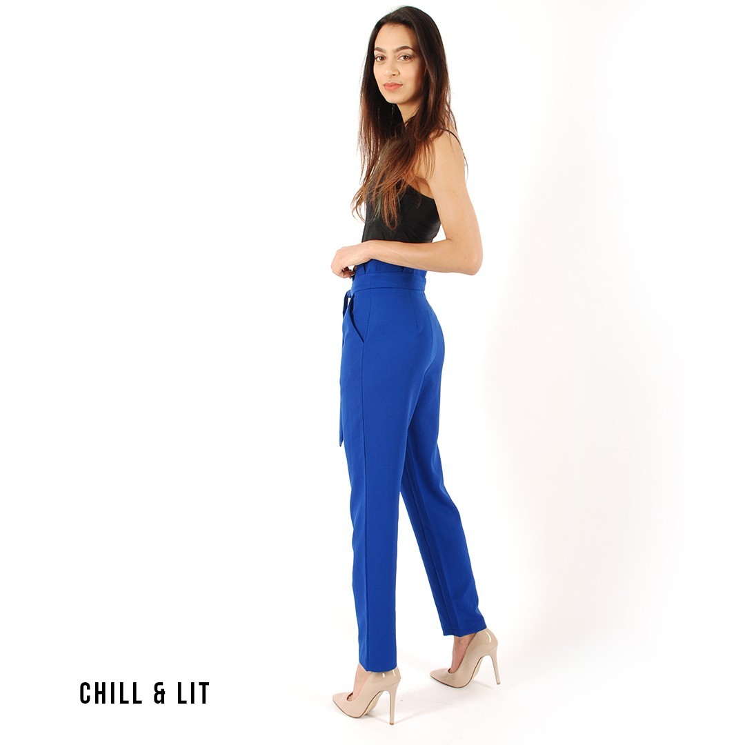 Slide  #3 Pantalon Large Taille Haute Avec Ceinture Fondu