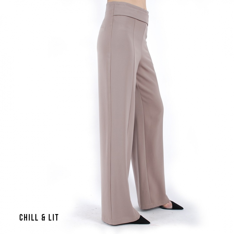 Slide  #3 Pantalon Taille Haute Avec Bande Et Anneau