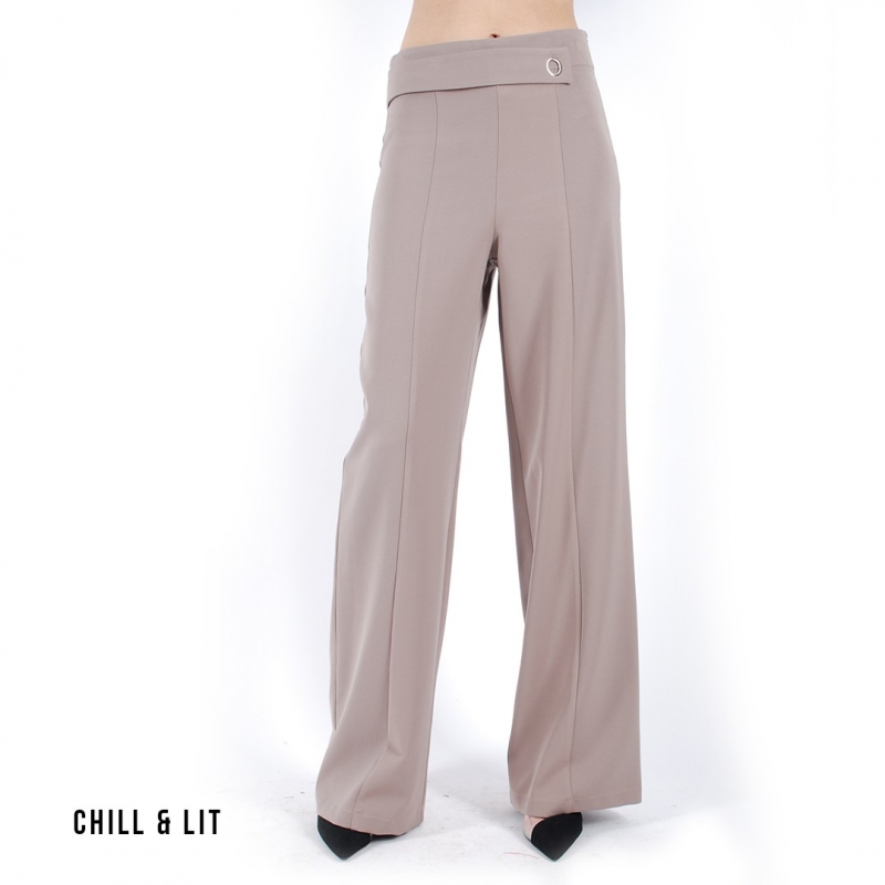 Slide  #4 Pantalon Taille Haute Avec Bande Et Anneau