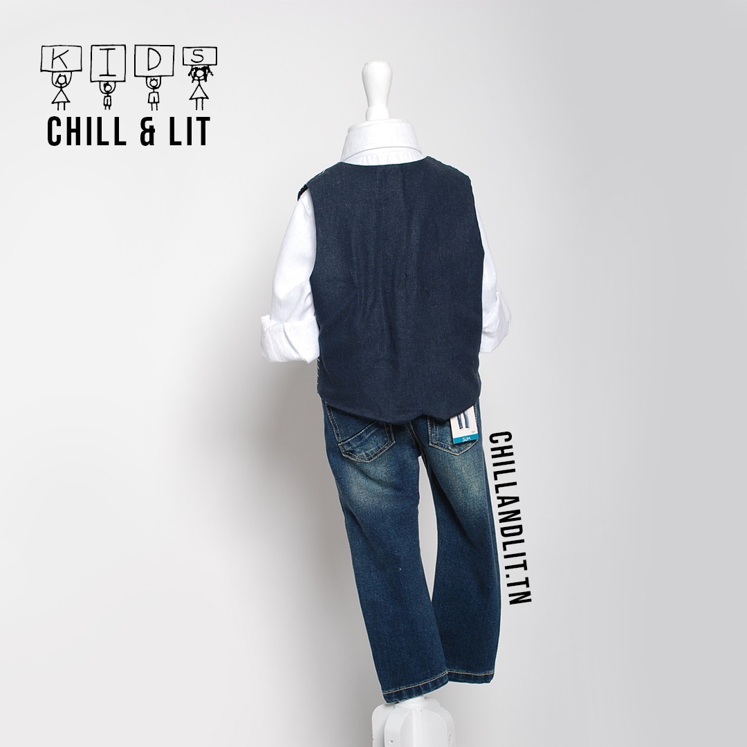 Slide  #2 Ensemble 3 Pieces Garçon Pantalon en Jean