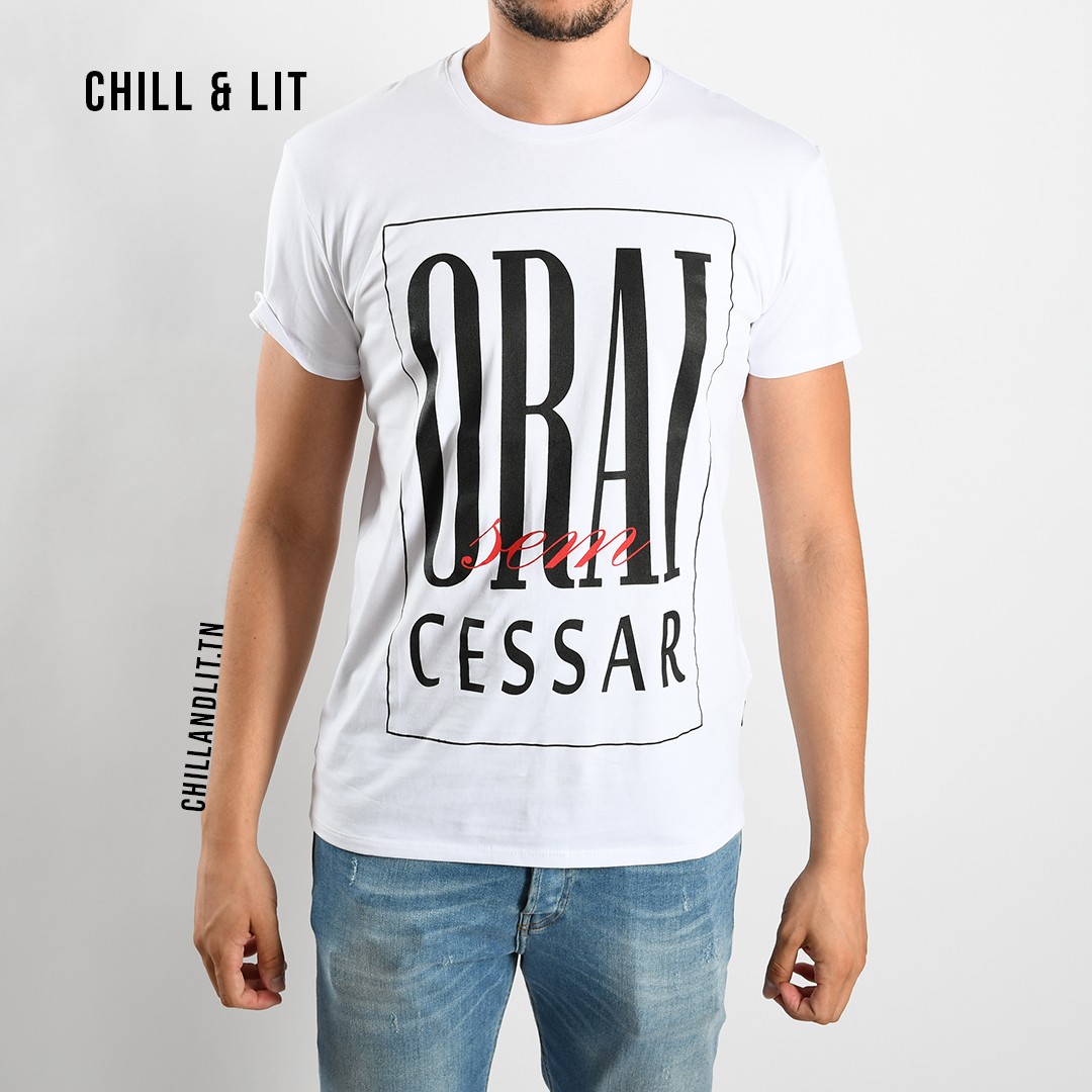 Slide  #1 T-Shirt Graphique Homme 100% Coton